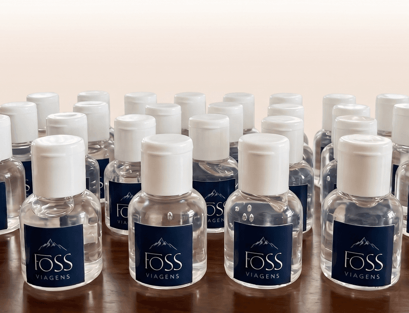 Mini álcool em gel personalizado (mínimo 10 unidades)